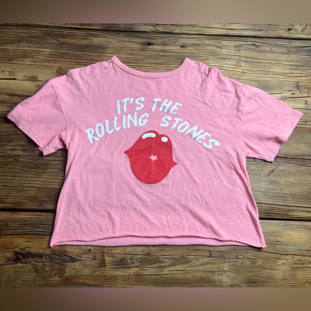 Rolling Stones Cropped Graphic Tee